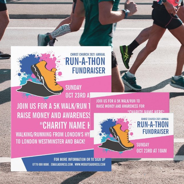 Wohltätigkeit-Run-a-Thon-Event Flyer (Von Creator hochgeladen)