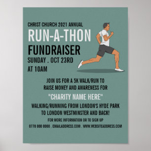 Wohltätigkeit-Run-Walk-a-Thon-Eventwerbung Poster