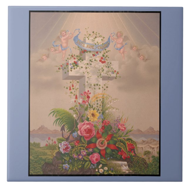 Wohltätigkeit und Blume der Hoffnung Fliese (Vorderseite)