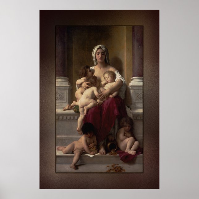 Wohltätigkeit von William Adolphe Bouguereau Poster (Vorne)