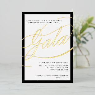 WOHLTÄTIGKEITS-GALA elegante formelle Kalligrafie  Folieneinladung