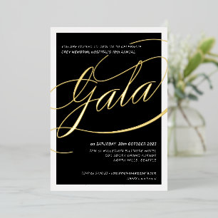 WOHLTÄTIGKEITSGALA elegante formelle Kalligrafie s Folieneinladung