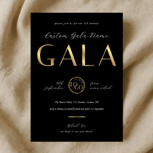 Wohltätigkeitsgala Schwarz & Gold Logo Geschäftsve Einladung