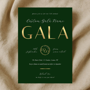 Wohltätigkeitsgala Smaragdgrün und Gold Logo Gesch Einladung