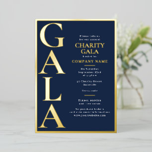 Wohltätigkeitsgala-Vorlage Fundraising-Event Blau  Folieneinladung