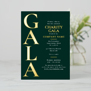 Wohltätigkeitsgala-Vorlage Fundraising-Event Grün  Folieneinladung