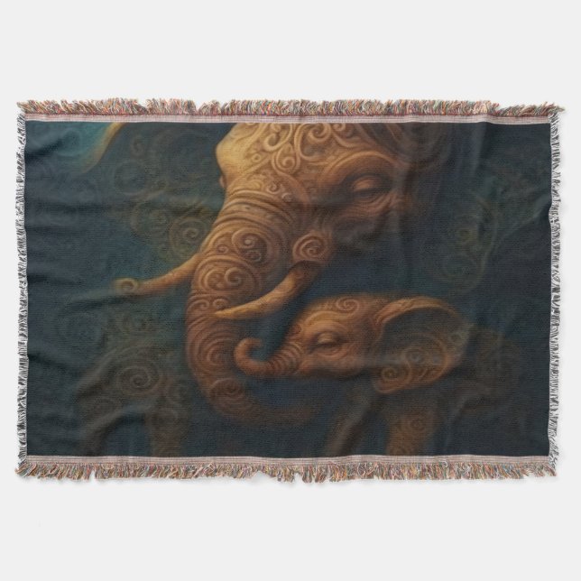 Wohlwollende Elefanten Decke (Vorderseite)