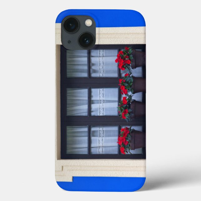Wohngebäude mit Blume in Fenstern Case-Mate iPhone Hülle (Rückseite)