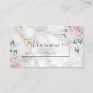 Wohngestaltung aus rosa Rose und Goldmarmor Visitenkarte