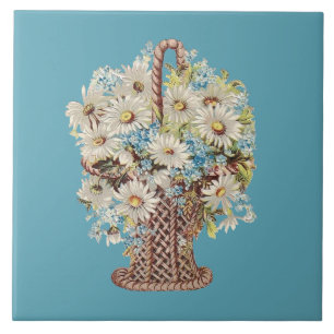 Wohngestaltung aus Vintagem Blumenkorb Fliese