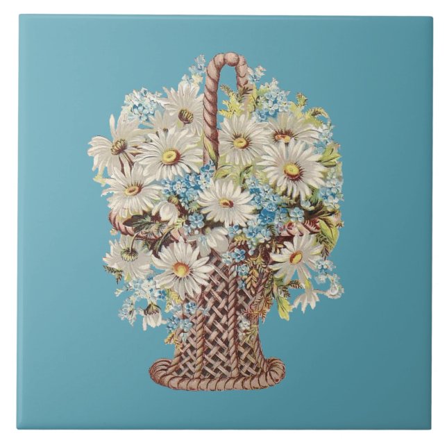 Wohngestaltung aus Vintagem Blumenkorb Fliese (Vorderseite)
