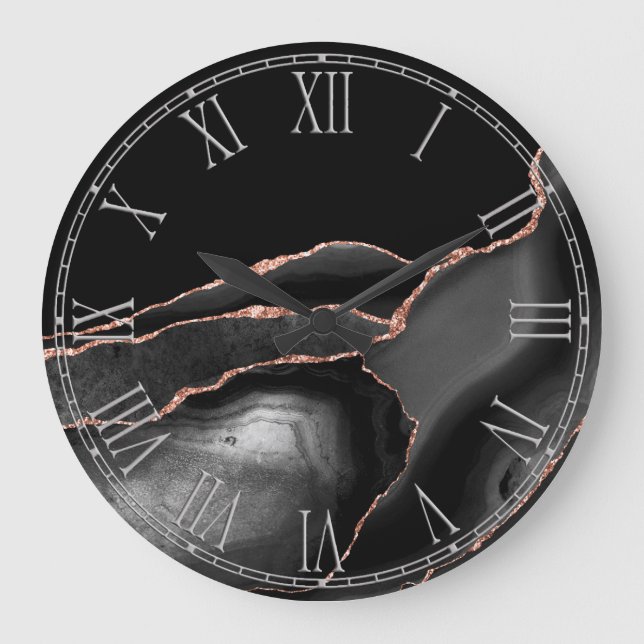 Wohngestaltung "Black Agate" Großuhr Große Wanduhr (Vorderseite)