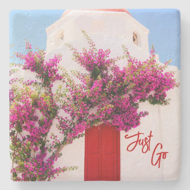 Wohngestaltung der Blume mit Reiseangebot Steinuntersetzer (Vorderseite)