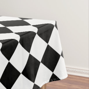 Wohngestaltung des hinterschwarz-weiß karierten Mu Tischdecke