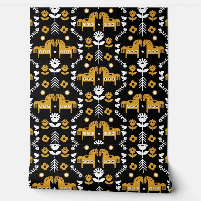 Wohngestaltung Nordisches Pferd Tapete (Abrollen)