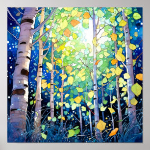 Wohngestaltung-Poster für Nachtwälder Poster