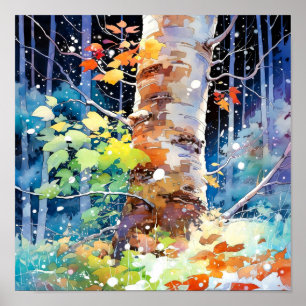 Wohngestaltung-Poster für Nachtwälder Poster