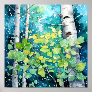 Wohngestaltung-Poster für Nachtwälder Poster