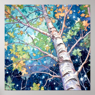 Wohngestaltung-Poster für Nachtwälder Poster