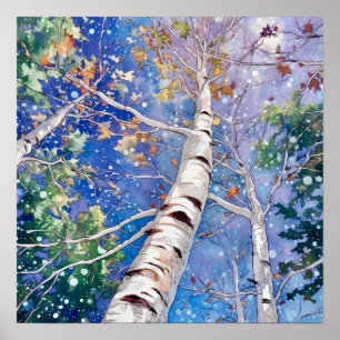 Wohngestaltung-Poster für Nachtwälder Poster