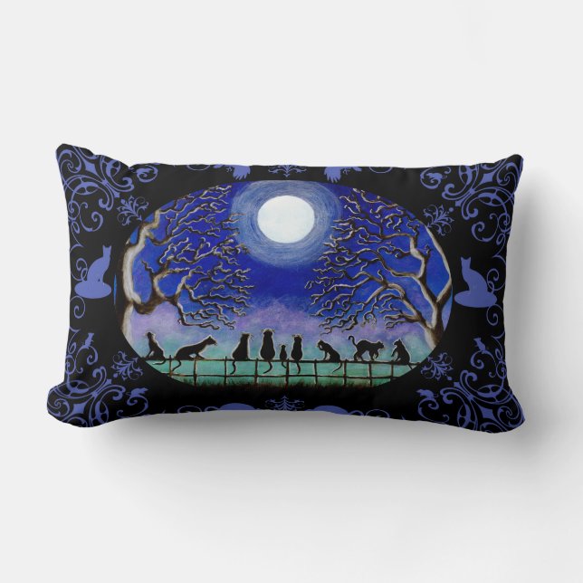 Wohngestaltungkissen der schwarzen Katzen Lendenkissen (Vorderseite)