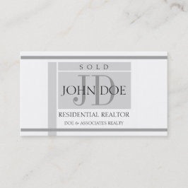 WohnGrundstücksmakler-Zeichen Stripes W/W Visitenkarte