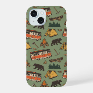 Wohnmobil-Camping-Abenteuer-Muster iPhone 15 Hülle