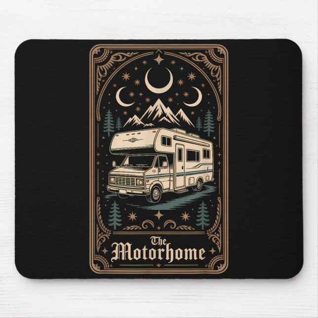 Wohnmobil Camping Camper der Wohnwagen Mond Berg  Mousepad (Vorne)