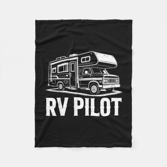 Wohnmobil-Camping Camper Wohnmobil Pilot Roadtrip  Fleecedecke (Vorderseite)