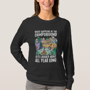 Wohnmobil Camping Retro Caravan Rv Anhänger Was Ha T-Shirt