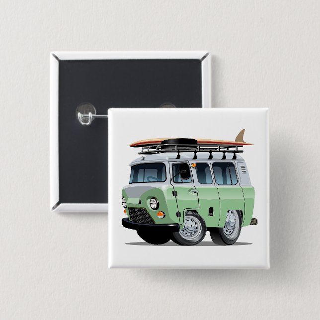Wohnmobil Cartoon Button (Vorne & Hinten)