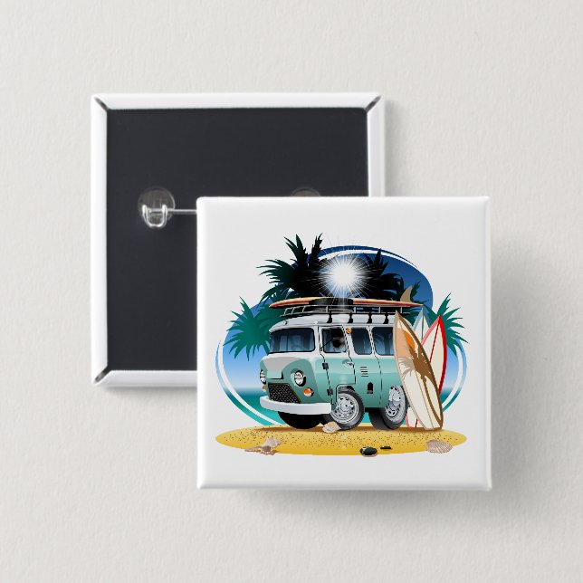 Wohnmobil Cartoon Button (Vorne & Hinten)
