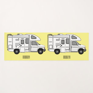 Wohnmobil Cartoon-Illustration Yogamatte
