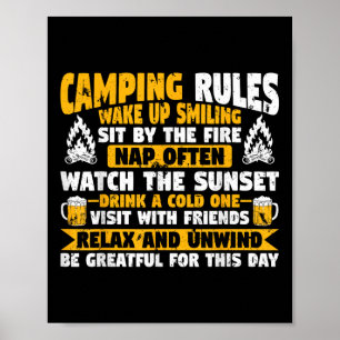 Wohnmobil Lustiger Camper Camping Regeln Poster
