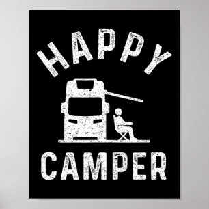 Wohnmobil T-Shirts Glücklicher Camper Poster