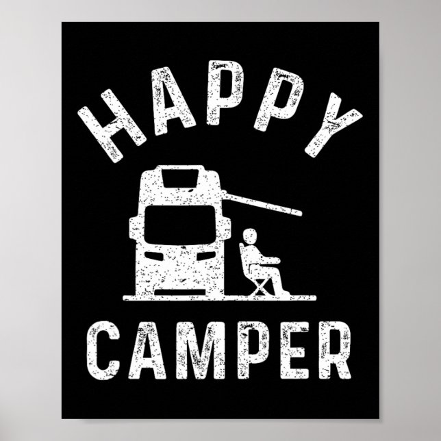 Wohnmobil T-Shirts Glücklicher Camper  Poster (Vorne)