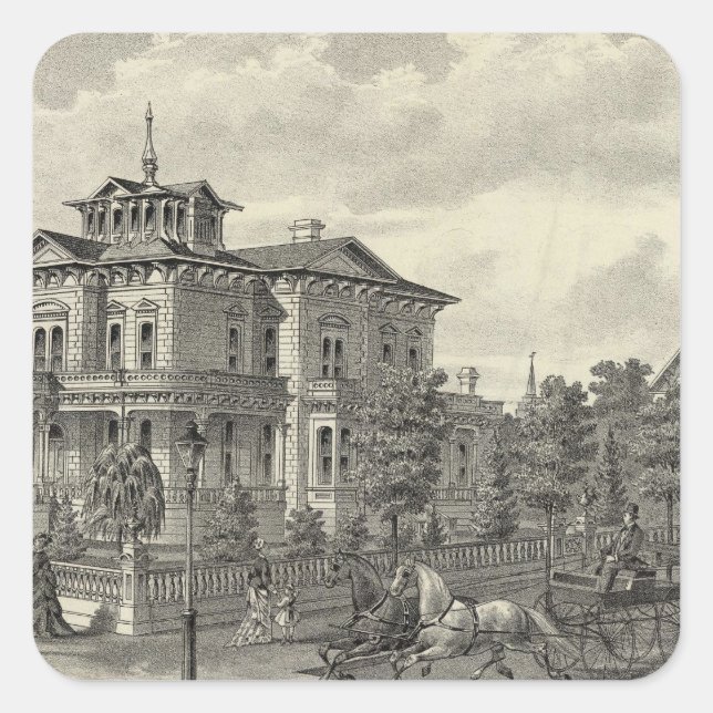 Wohnsitz Arguello Quadratischer Aufkleber (Vorderseite)