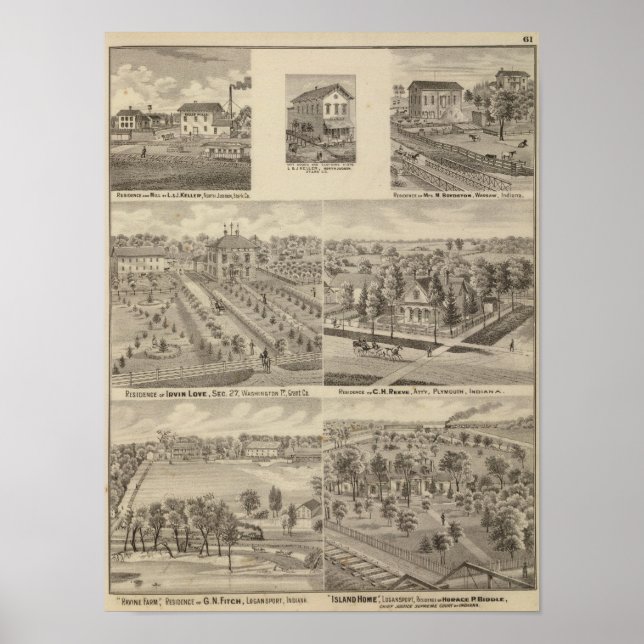 Wohnsitz und Mühle von L & J Keller Poster (Vorne)