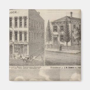 Wohnsitz und Mühle von Samuel Cade, Wabash Tp. Magnet