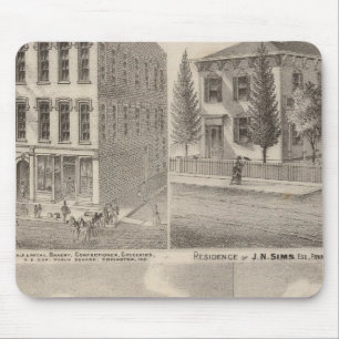 Wohnsitz und Mühle von Samuel Cade, Wabash Tp. Mousepad