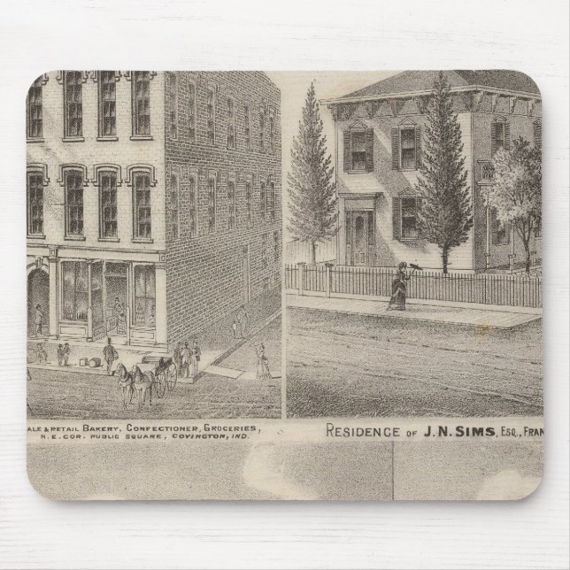 Wohnsitz und Mühle von Samuel Cade, Wabash Tp. Mousepad (Vorne)