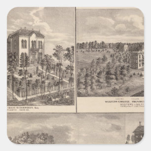 Wohnsitz-und Western-Uni in Marshalltown Quadratischer Aufkleber
