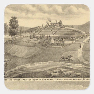 Wohnsitz und Zuchtbetrieb Quadratischer Aufkleber