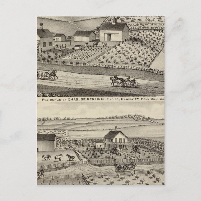 Wohnsitz von C Seiberling Postkarte (Vorderseite)