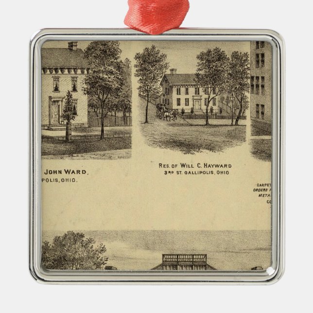 Wohnsitz von Dr. Joseph Shallcross Silbernes Ornament (Vorne)