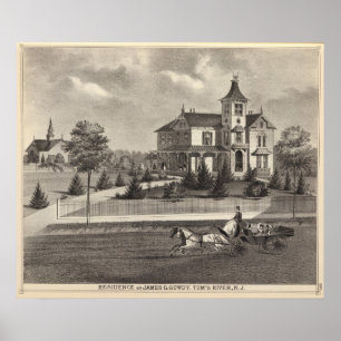 Wohnsitz von James G Gowdy, Toms Fluss, NJ Poster