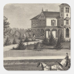 Wohnsitz von James G Gowdy, Toms Fluss, NJ Quadratischer Aufkleber