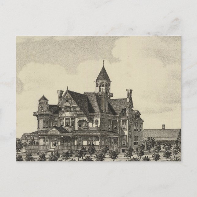 Wohnsitz von John D Knox, Topeka, Kansas Postkarte (Vorderseite)