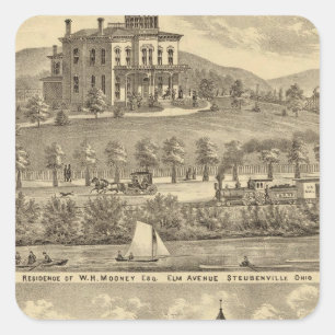 Wohnsitz von WH Mooney Quadratischer Aufkleber