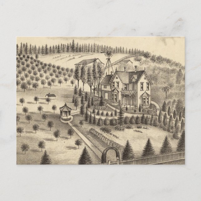 Wohnsitz von WH Pepper, Petaluma Tp Postkarte (Vorderseite)